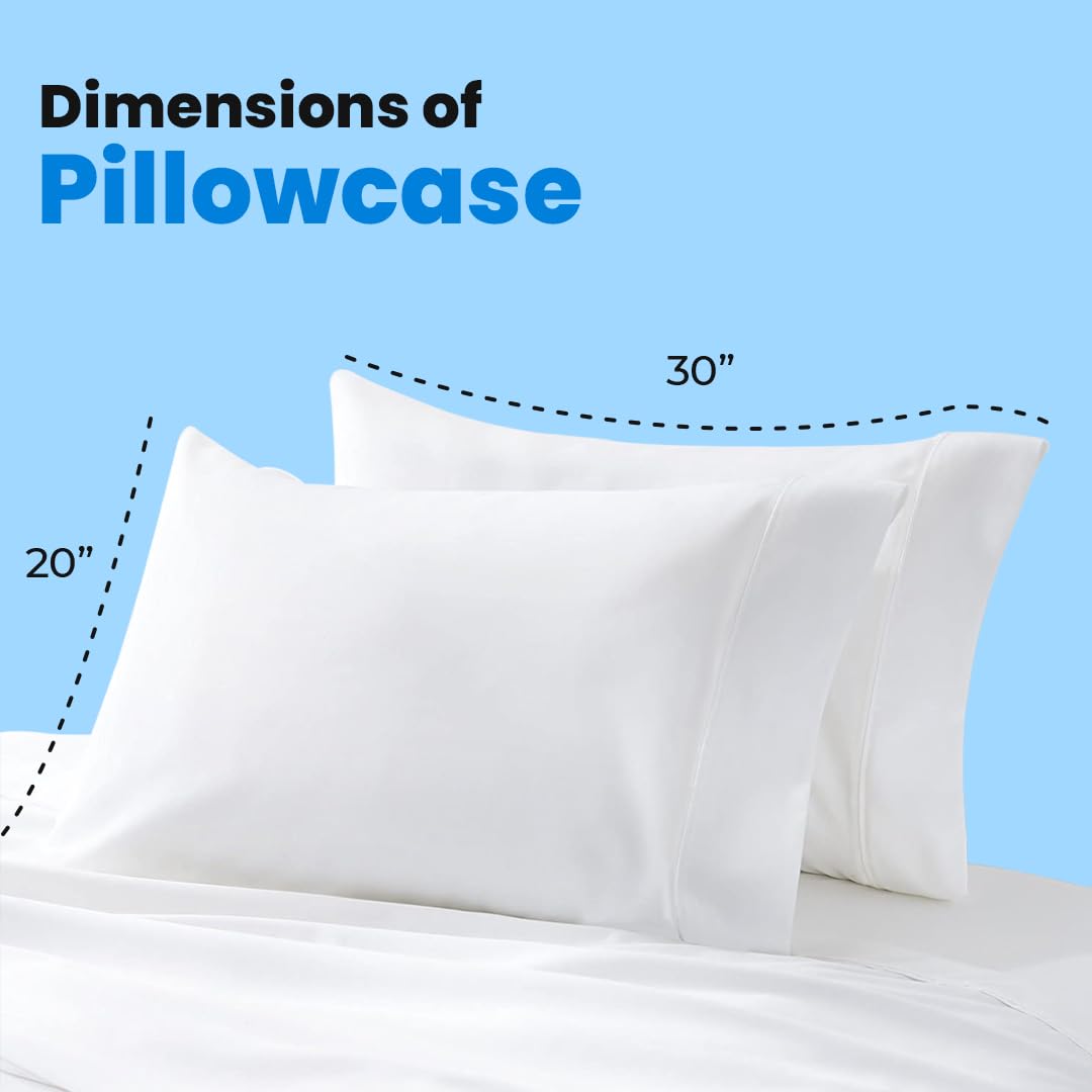 Avalon Bedding Pillow Cases Standard Size Set of 12 White Pillow Cases Cotton Blend 200 TC Pillow Covers Perfect for Home & Hospital, Hotel Quality Pillow Protectors 20"x30" Queen Size