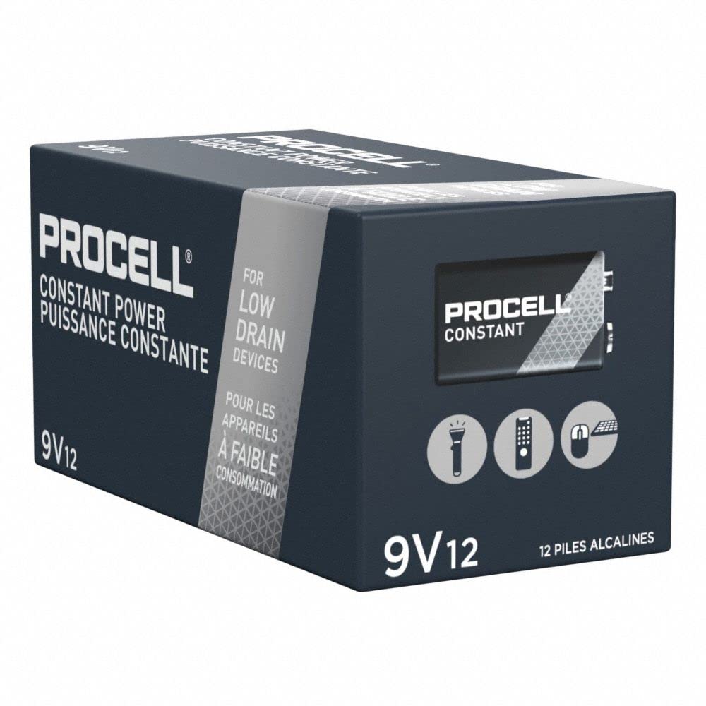 Procell Alkaline Constant Power 9V, Pack of 12