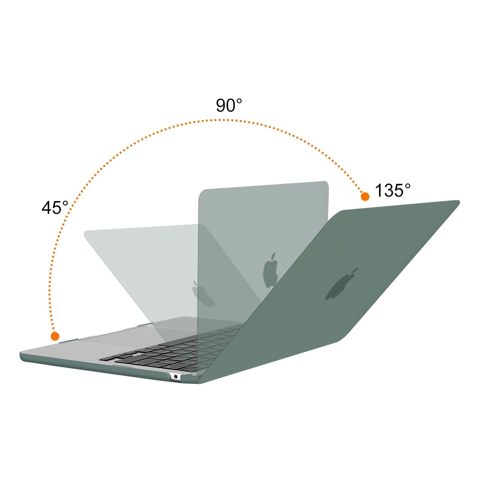 MOSISO Compatible with MacBook Air 13 inch Case M5 2026 M4 2025 M3 M2 2024-2022 A3449 A3240 A3113 A2681, Hard Shell&Keyboard Cover&Screen Film&Pouch for MacBook Air 13.6 inch Case, Emerald Green
