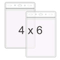 WTQ 50 Pack Waterproof Passport Holder(Extra Large, Fits 4x6 in Insert), Vertical Name Tag Holder, Vinyl Plastic VIP Access Holder, Clear Back Stage Badge Holder Bulk