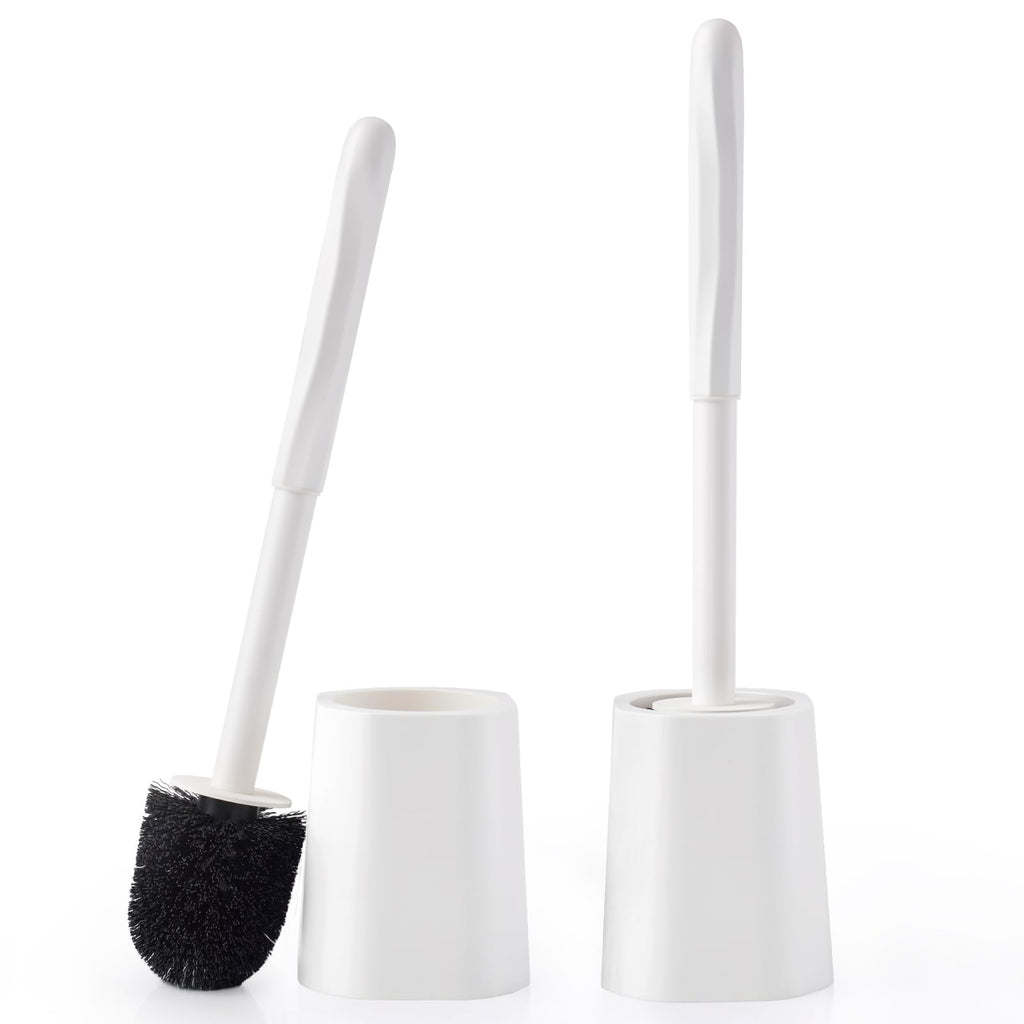 Toilet Brush and Holder Set, 2 Pack Toilet Bowl Cleaner Brush with Long Handle for Bathroom Drip-Proof Deep Cleaning