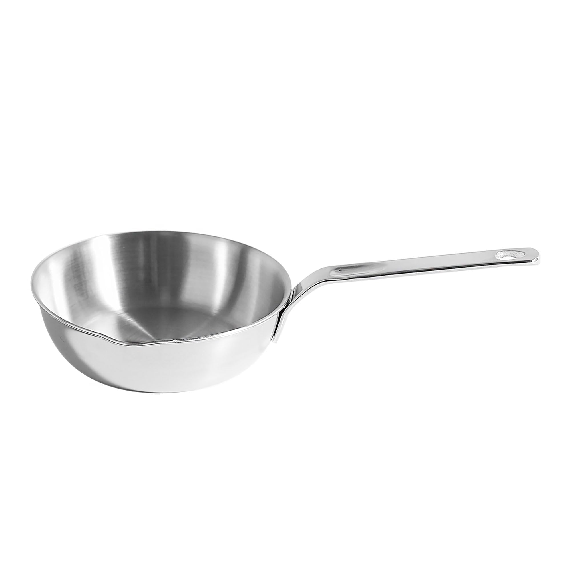 IMEEA 4.7-Inch Mini Egg Pan Omelet Pan SUS304 Stainless Steel Mini Sauce Pan Frying Pan with Spout