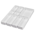 9 Pcs Stackable Drawer Organizer Trays Set, Multifunctional Stackable Storage Trays for Vanity, Bathroom, Kitchen, Desk Drawer Organizer Office. Plastic Drawer Organizers.