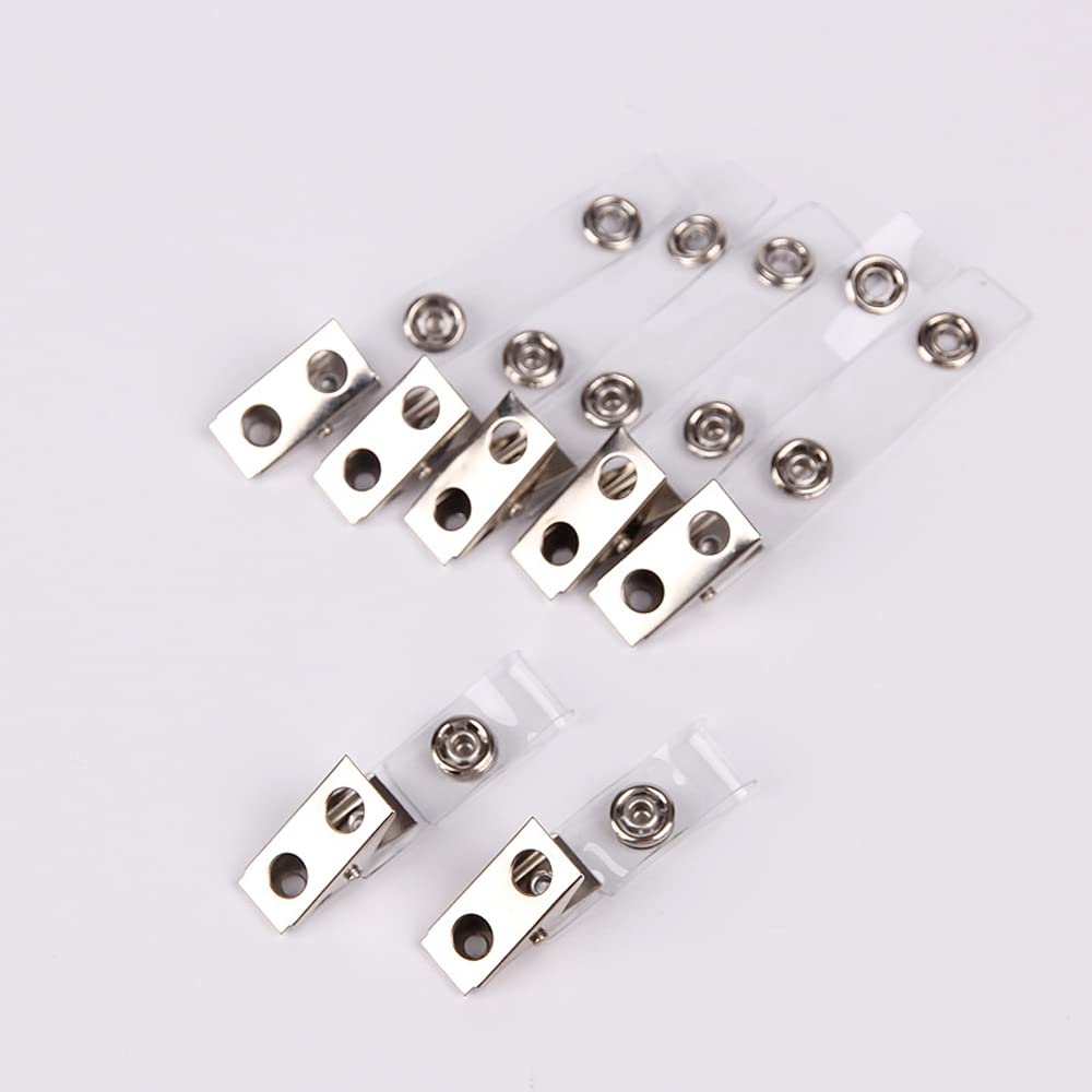 150 Pcs Metal Badge Holder Clips with Clear PVC Straps Tag Clip for Id Cards Name Tags Card Holders Work Badges Nurse Accessories