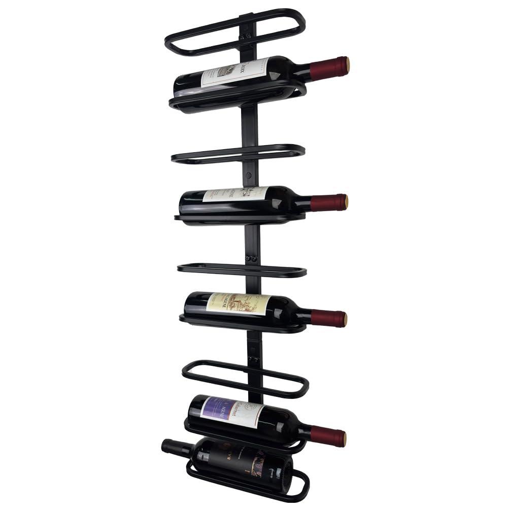 Wall Mounted Wine Rack, Industrial Metal Wine Holder Rack (9 Bottles)