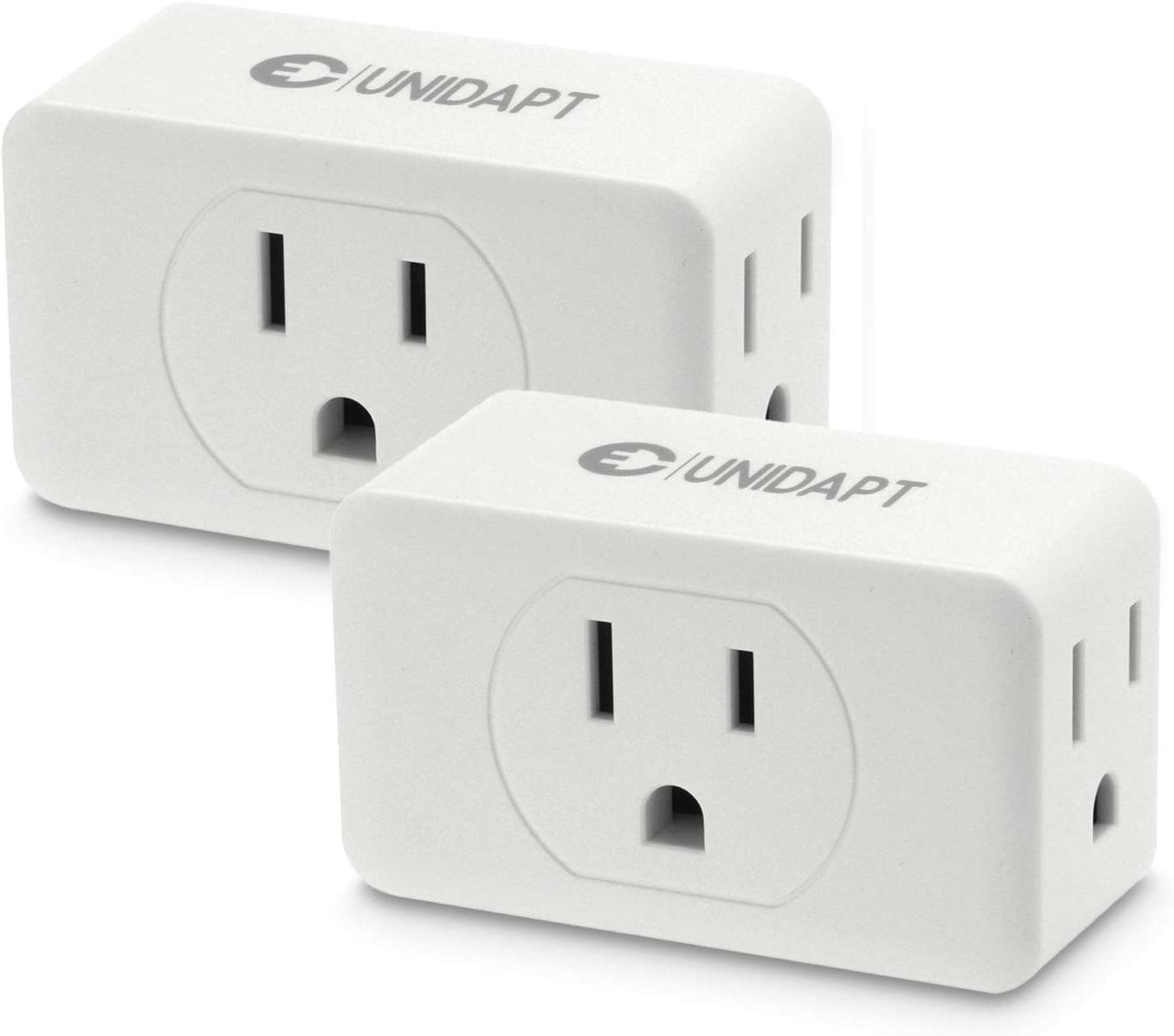 Unidapt 3 Outlet Multi Plug Wall Adapter, Multiple Outlet Splitter, Extender Grounded Wall Power Bar Plug Expander for Cruise Ship Home Office Dorm Essentials, 2-Pack (WSL-05)