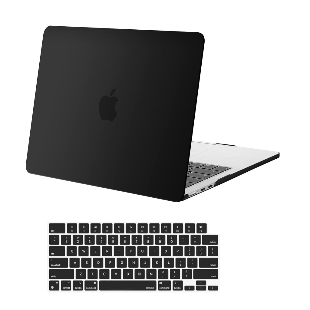 MOSISO Compatible with MacBook Air 13 inch Case M5 2026 M4 2025-2022 M3 M2 A3449 A3240 A3113 A2681, Plastic Hard Shell & Keyboard Cover Compatible with MacBook Air 13.6 inch Case, Black