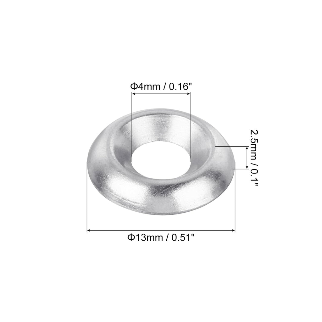 uxcell #8 304 Stainless Steel Cup Washer Countersunk, 300pcs Countersunk Finish Washers for Screw Bolt