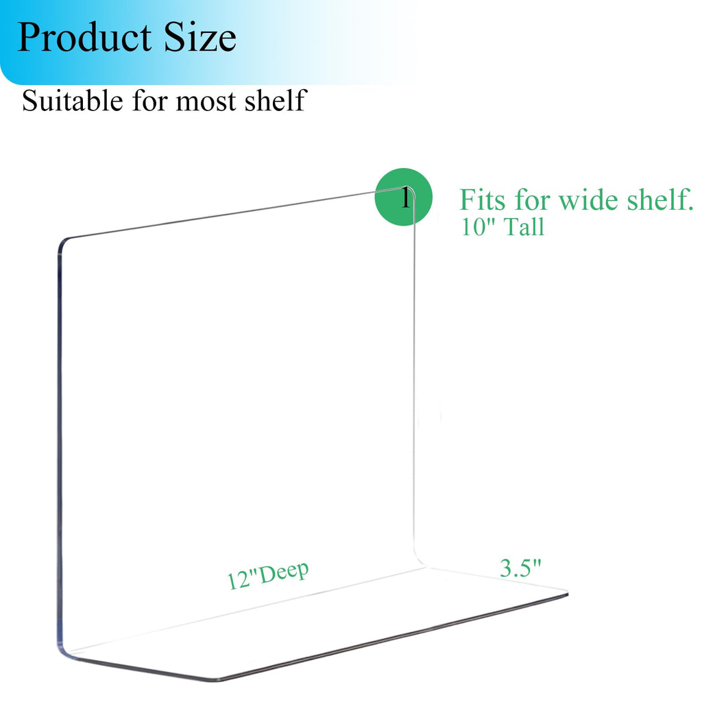 Shelf Dividers for Closet Organization: Acrylic Closet Shelf Dividers for Clothes Sweater Purse - Clear Closet Organizers and Storage Separators for Shelves, 6Pack