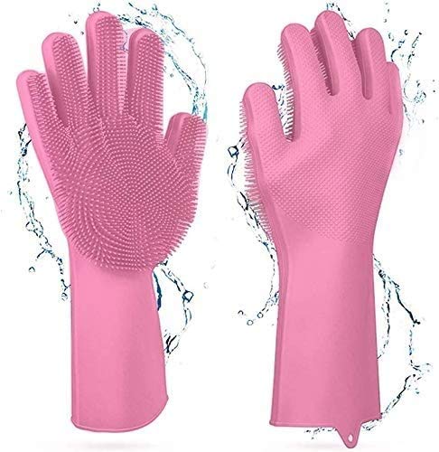 Pink silicone gloves 1 pair/for you