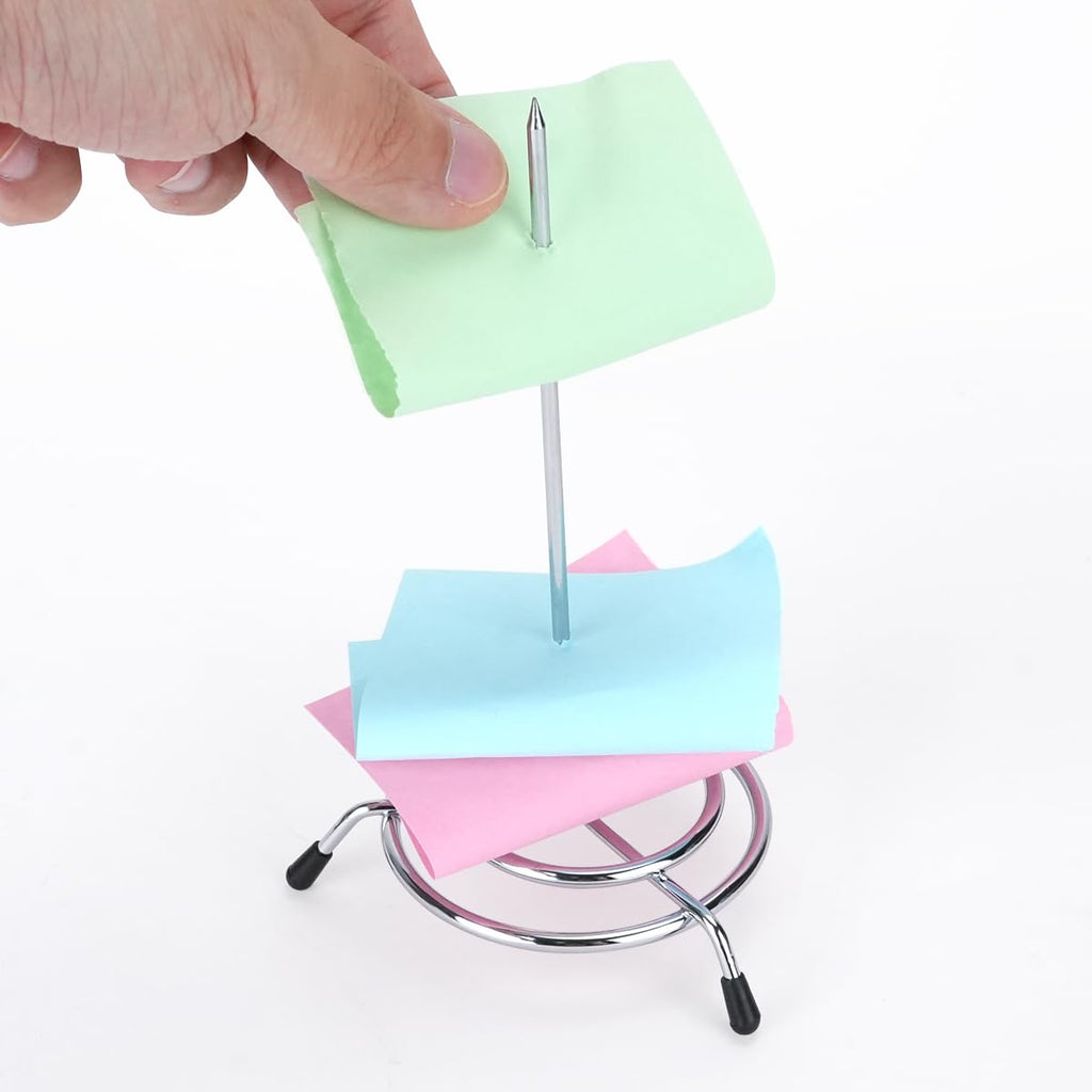 6 Pcs Receipt Holder Spike for Desk, Stainless Steel Ticket Stabber for Restaurant, Straight Rod Bill Fork, Memo Holder Stand for Office, Paper Note Spike Stick, Metal Bills Check Spindle