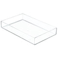 iDesign Clarity Plastic Drawer Organizer, Storage Container for Vanity, Bathroom, Kitchen Drawers, 8" x 12" x 2", Clear