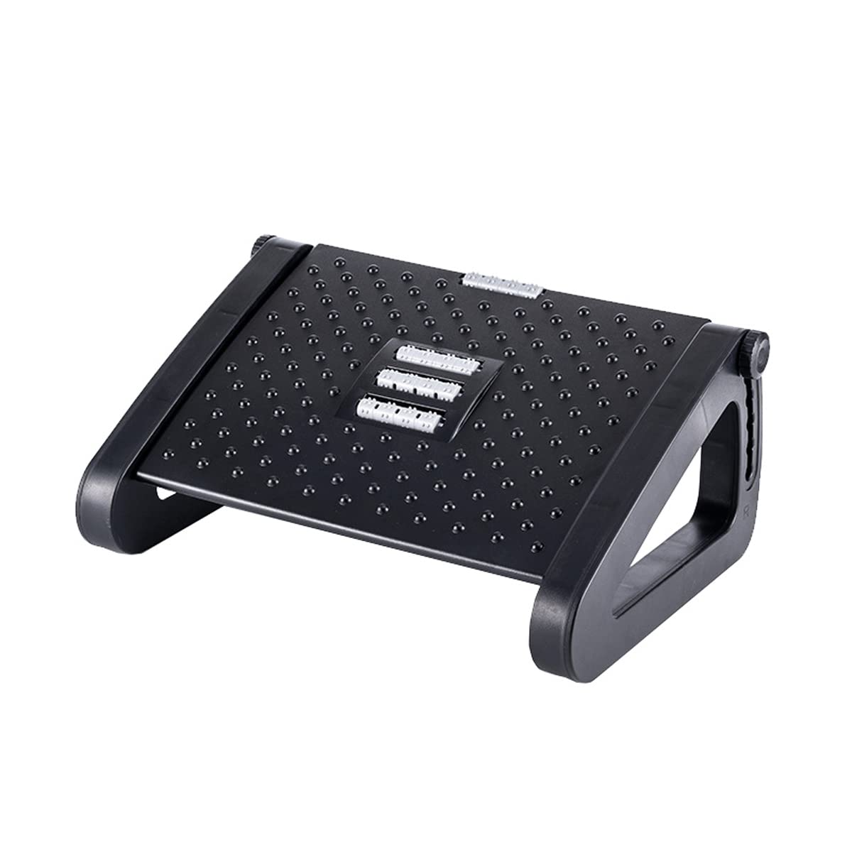 Techson Desk Footrest, Office Massage Texture and Roller Foot Rest with Non-Slip Legs, Ergonomic Adjustable 6 Height Tilting Foot Stool for Home, Office