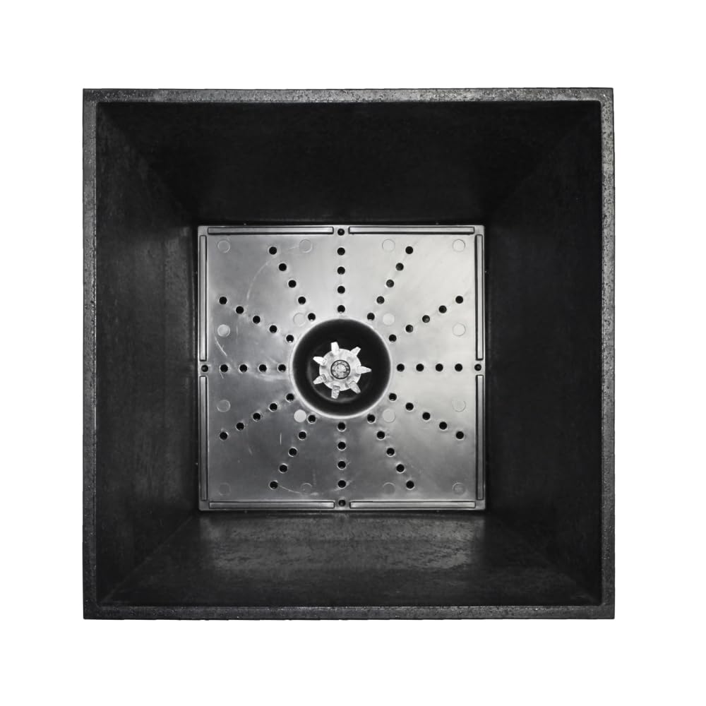 Tierra Verde 12″ x 13″ Sonata Square Planter in Slate, Made from Recycled Materials