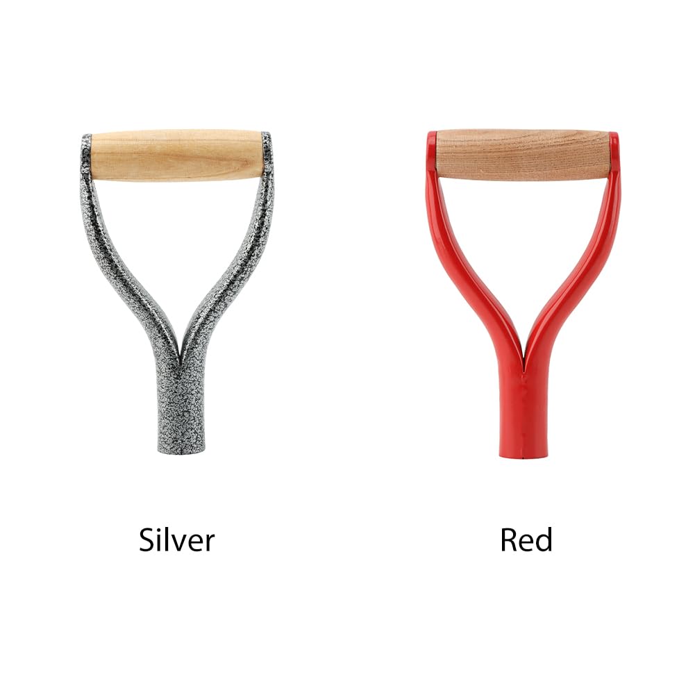 Shovel D Grip Handle, 3.1cm/1.22inch Inner Diameter Metal Spade Snow Shovel Replacement Handle with Comfortable Grip, Shovels Replacement for Garden Digging Raking Tool(Red)