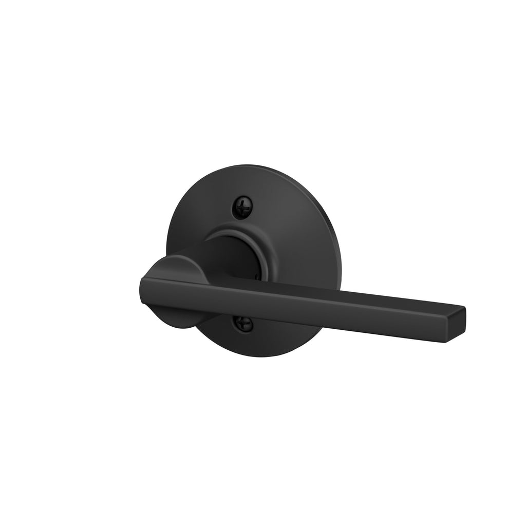 Schlage F170 LAT 622 Latitude Door Lever with Standard Trim, One-Sided Non-Turning Dummy Handle, Matte Black