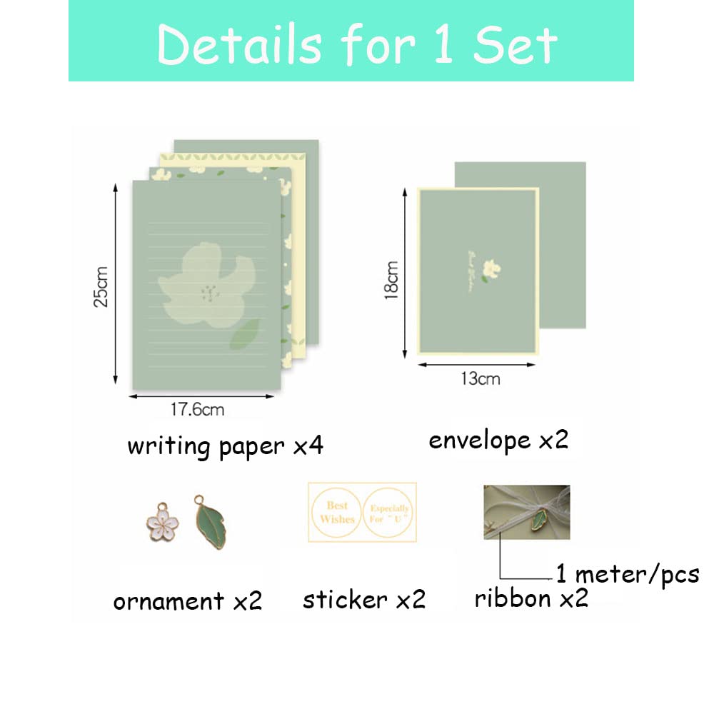 72 Pcs Stationary Writing Paper and Envelopes Set, 24 Sheet Floral Letter Paper 12 Pcs Matching Envelopes Cute Lovely Stationery Lined Writing Paper for Girls Boys Office School Supplies 6 Styles