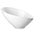DOWAN Salad Bowls, 2 Packs Serving Bowls Porcelain, 26 Ounce Pasta Bowls, Elegant White Angled Serving Bowls for Salad, Pasta, Soup, Rice, Prep, Ideal for Restaurant