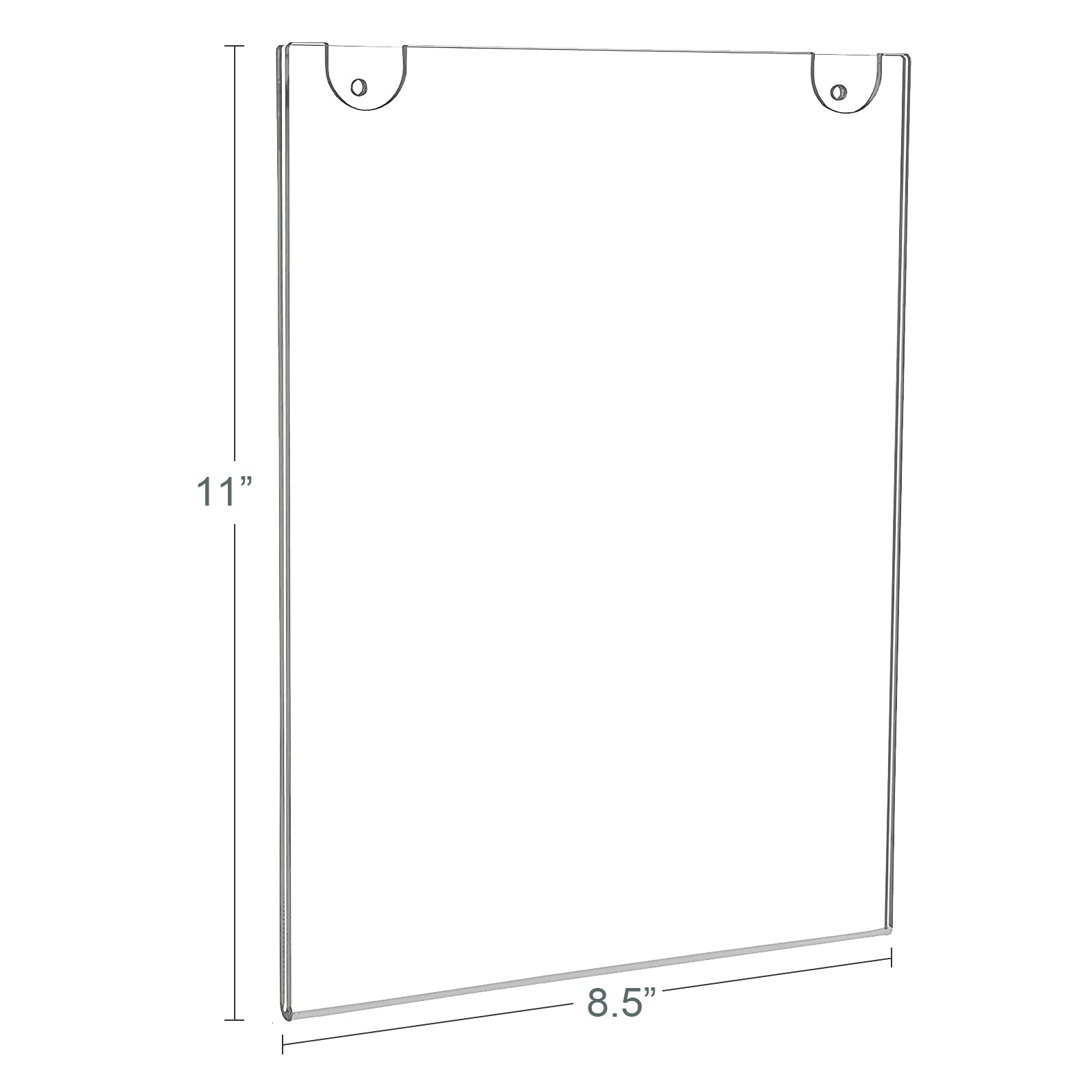 BlueValley Clear Acrylic Sign Holder 8.5x11 - Wall Mount Plexiglass Ad Poster Picture Frame with Sticker & Screw, Vertical Plastic Menu Sign Holders for Window Wall Display Brochure Flyer Document Certificate - 3 Pack