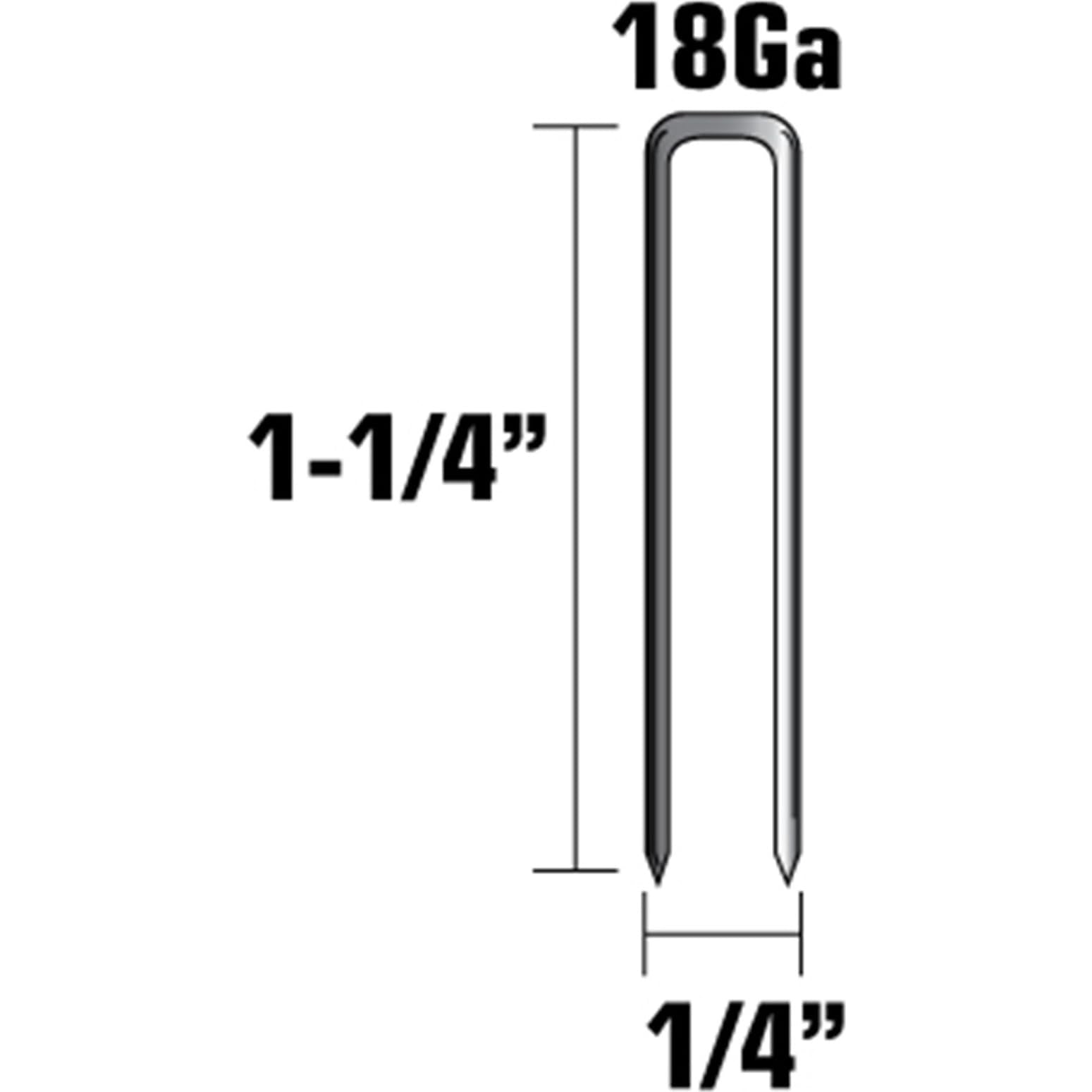 Metabo HPT Finish Staples | 1/4" x 1-1/4", 18 Gauge | Electro Galvanized, for N3804AB3 | 5000 Count | 11105SHPT