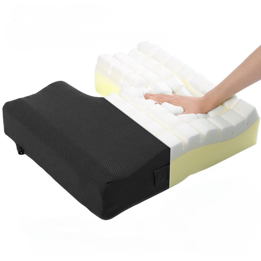 HAVARGO Memory Foam Seat Cushion 4 Inch Thick Chair Cushion Dual-Layer Supportive Pressure Relief Ergonomic Butt Pillow with Handle, U-Shaped