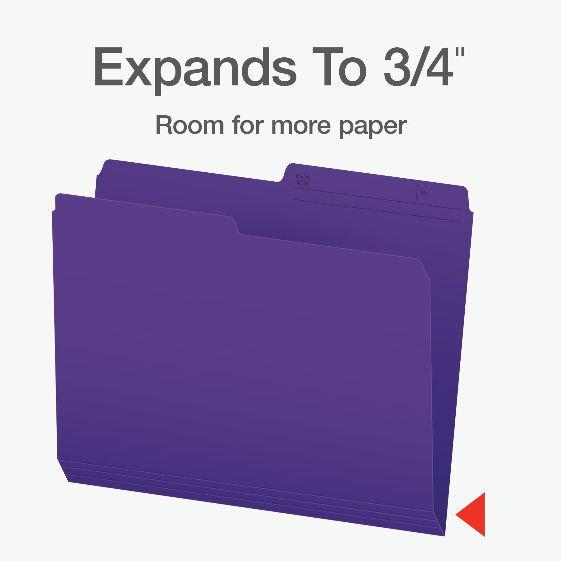 Pendaflex Colour File Folders, 1/2 Cut Tab, Letter, Violet, 100/Box
