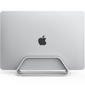 HumanCentric Vertical Laptop Stand Compatible with MacBook Pro and MacBook Air, Holder for Personal Computer Desk Stand, Aluminium, Exchangeable Inserts to Fit Different Device Models, Silver