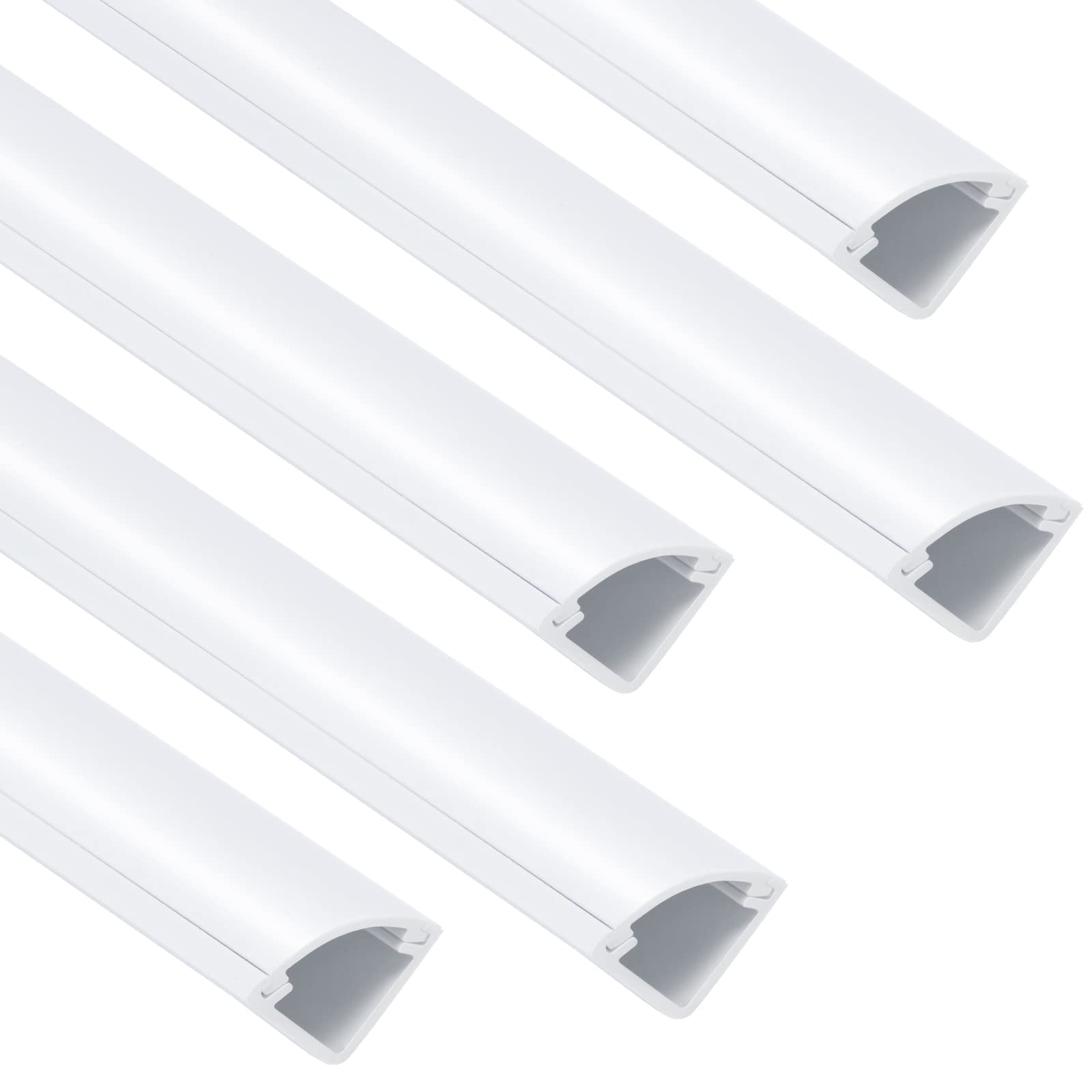 Corner Cable Concealer, Corner Cord Hider for One Cord, Wire Covers for Cords, Paintable Corner Cord Cover, Cable Management Channel Cable Raceway for Wall, Floor Baseboard, Ceiling, White