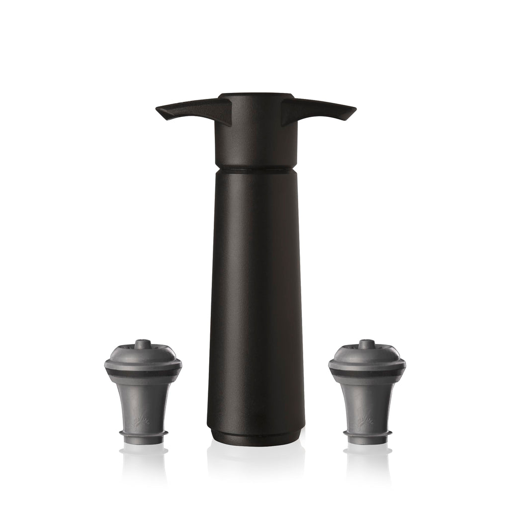 The Original Vacu Vin Wine Saver with 2 Vacuum Stoppers – Black