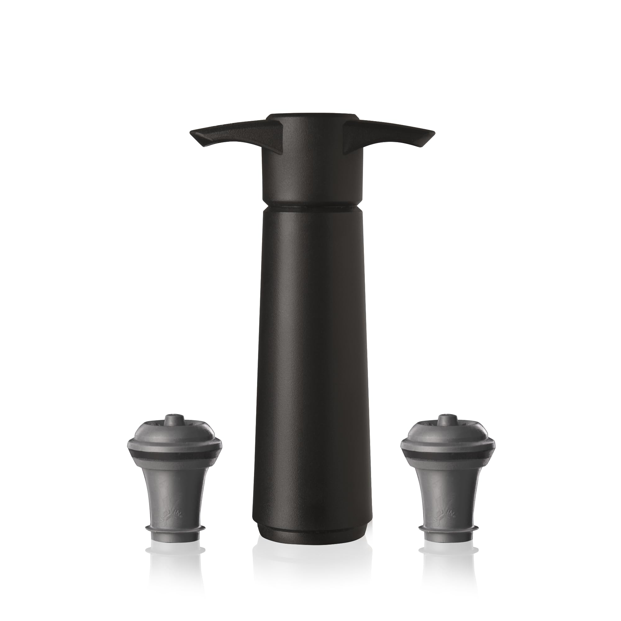 The Original Vacu Vin Wine Saver with 2 Vacuum Stoppers – Black