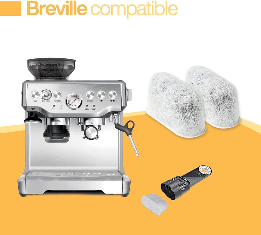 Breville 24-Pack Replacement Charcoal Water Filters - Premium Activated Charcoal Filters For Coffee Makers and Espresso Machines