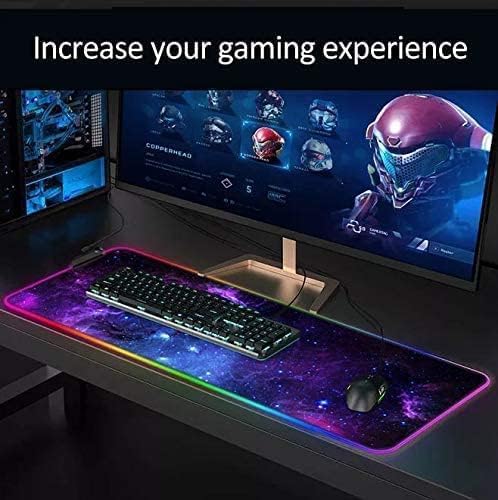 TEKXDD RGB Gaming Mouse Pad - Mousepad, XXL Extended 12 LED Modes Mouse Desk Pad 31.5X 11.8inch, Non-Slip Rubber Base, Desk Mat Mousepad for Computers, PC, Laptop and Office