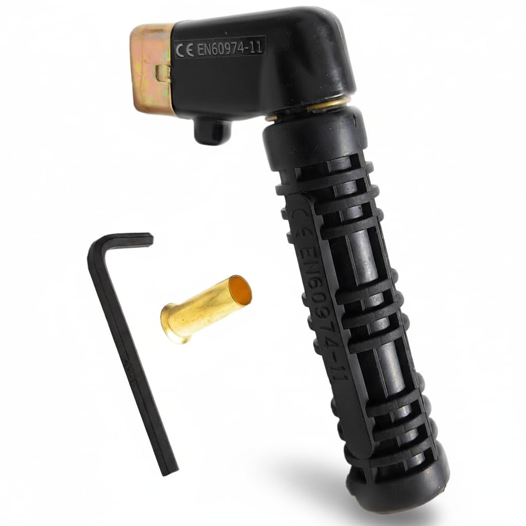 MapleWeld Shortstub Electrode Holder for Stick SMAW Welding, 200A or 400A, Brass Clamp with Replaceable Head and Insulated Grip (200A Black Flexible)