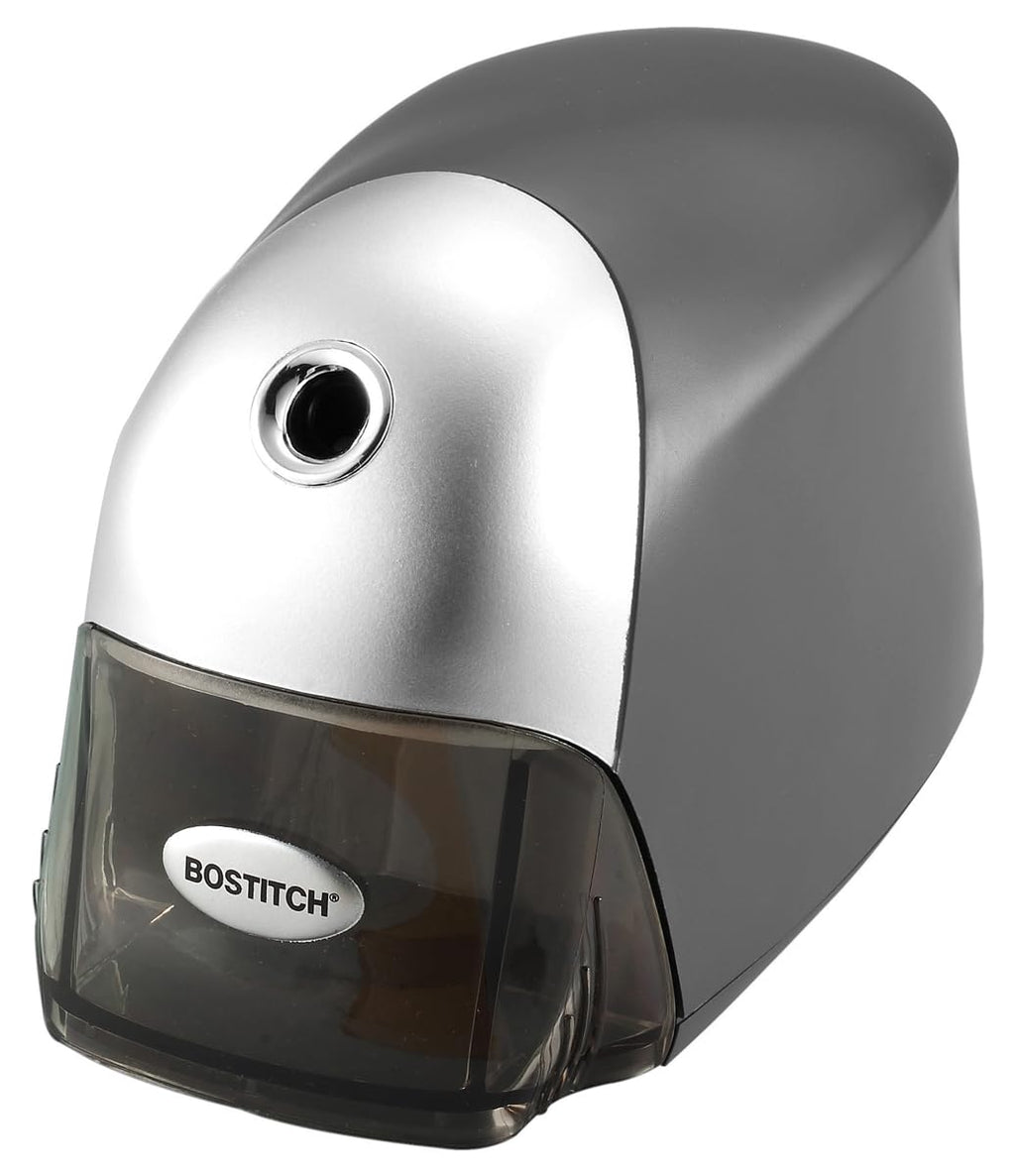 Bostitch Office QuietSharp Executive Heavy Duty Electric Pencil Sharpener for 65% Faster Sharpening and 6X Longer Cutter Life - Colored Pencil Compatible, Charcoal