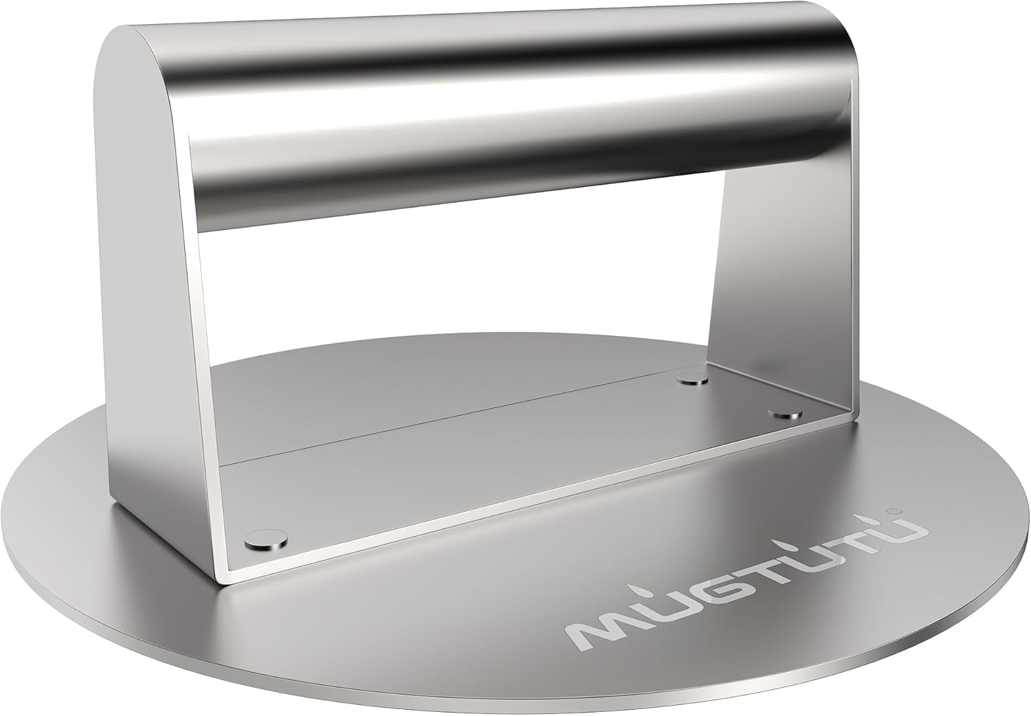Burger Press, 6.3 Inch Stainless Steel Smash Non-Stick Smooth Hamburger Bacon Grill Press Perfect for Flat Top Griddle Cooking