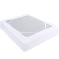 Box Spring Cover Queen Size,Elastic Fabric Wrap Around 4 Sides Bed Skirt,Sleek Alternative for Bed Skirts for Hotel/Home - Queen,White
