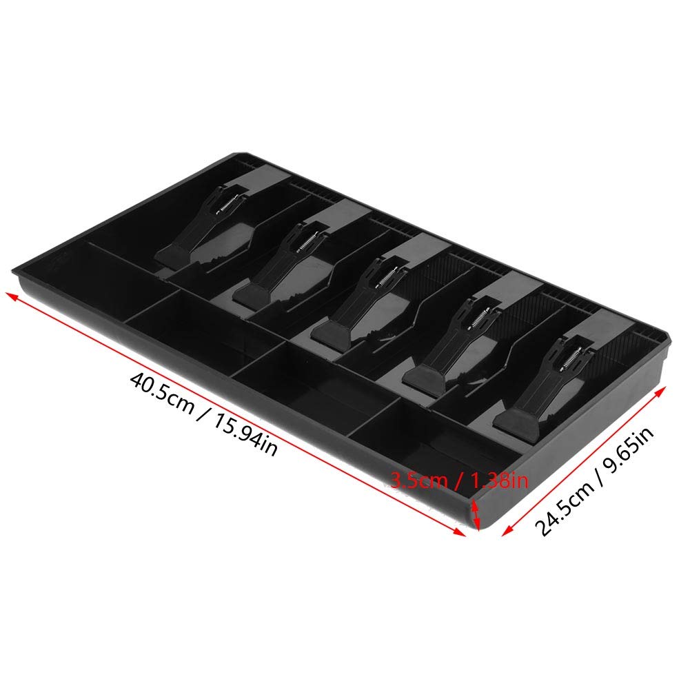 Cash Register Drawer, Insert Tray Five Grids Cash Organize Drawer Register Insert Money Tray Cashier Tidy Storage Cashier Box
