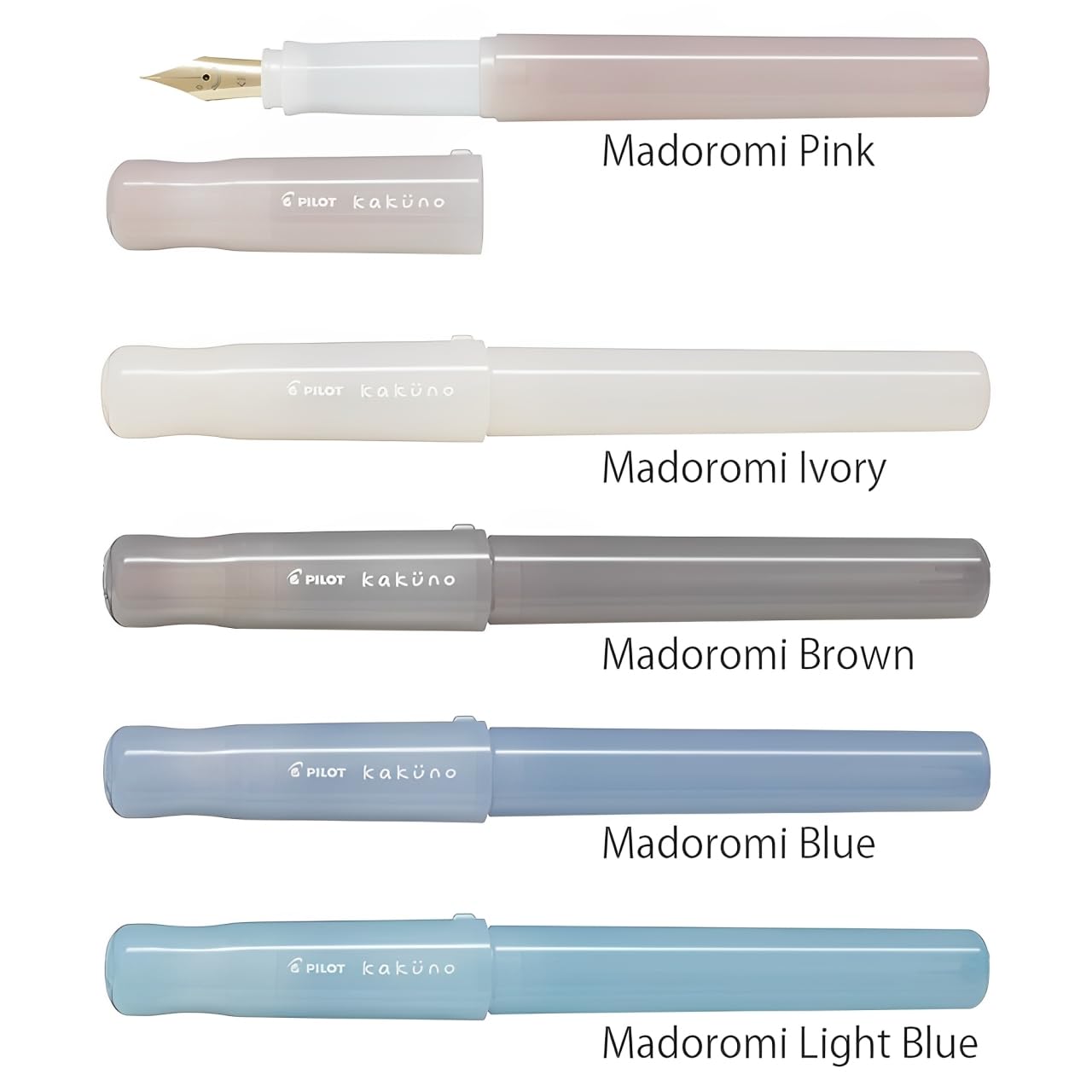 Pilot Fountain Pen, Kakuno, Madoromi Color Series, Fine Nib, Blue, PFKA-1MDLF