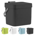 Kitchen Compost Bin with Lid, 1.8 Gallon / 7L Hanging Trash Can Small Portable Garbage Box Compost Bucket for Under Sink, Cabinet Door, Countertop -9.8" x 8.5" x 7.7"- Recycling Bins, Black