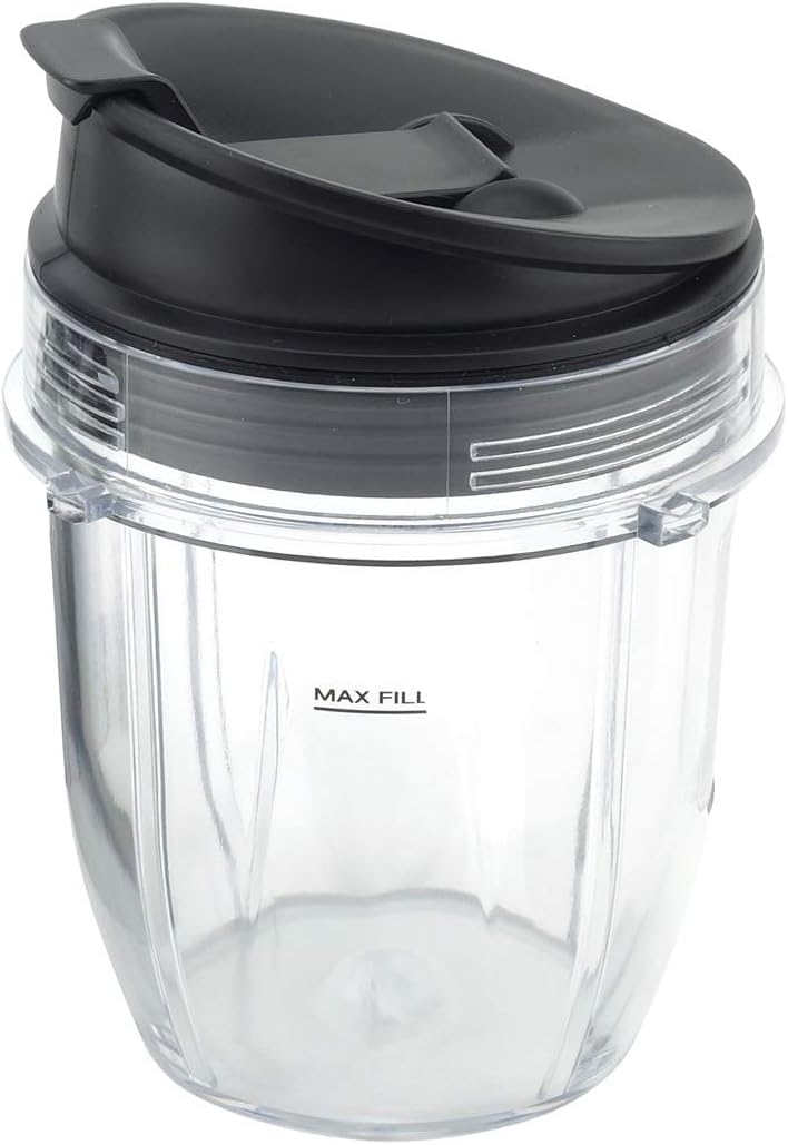 Replacement Cup with Lid (2 Pack), 12oz Cups for Ninja Auto iQ Ninja Blender Auto iQ Seris Ninja CT800C/CT805/CT810/CT810C/CT815A/CT815C, BN401 BN751 BN801 Foodi SS351 SS151 SS401