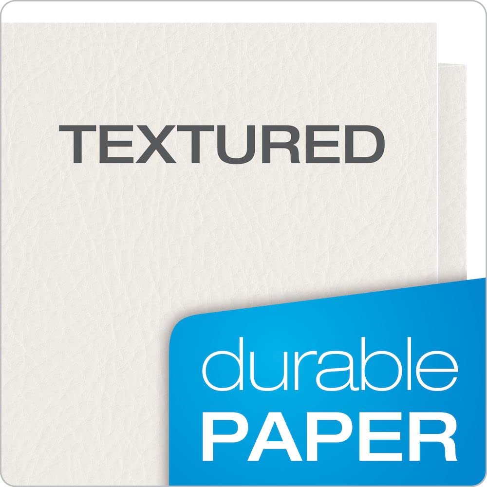 Oxford Twin-Pocket Folders, Textured Paper, Letter Size, White, Holds 100 Sheets, Box of 25 (57504)