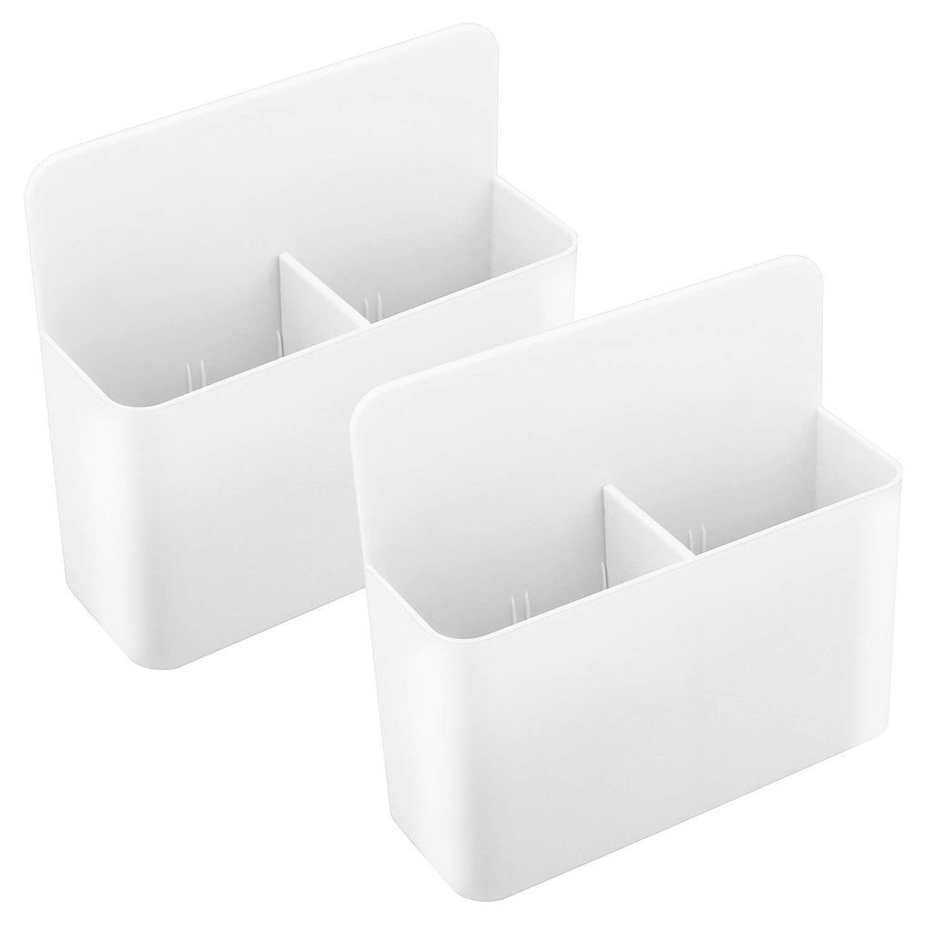 MoKo Pack of 2 Magnetic Dry Erase Marker Holder, Pen Pencil Holder Storage Organizer for Whiteboard, Refrigerator and Other Magnetic Surfaces, White