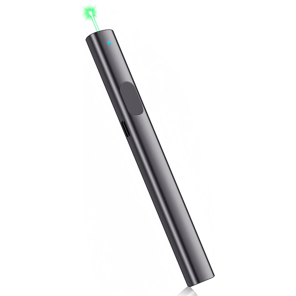 M Monoie Green Laser Pointer 1000ft Long Range, High Visibility Bright Beam, Metal Body Pen, for Teachers, Construction, Realtors, Presentations, Outdoor Use (Grey)