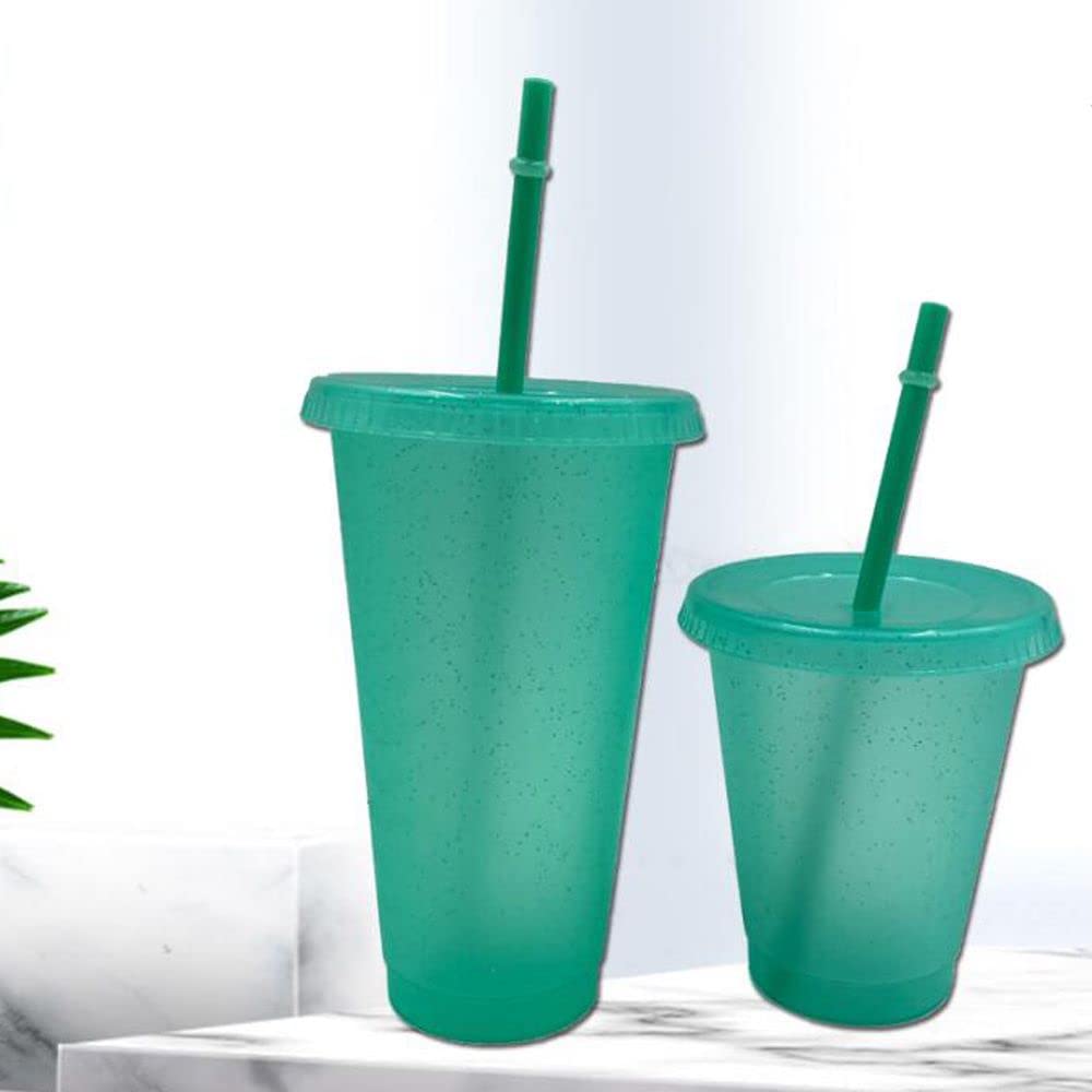 5 pcs 24 oz Water Cup with Straw and Lid Plastic Tumblers Color Changing Cups Tumbler Iced Coffee Lid Water Bottle Travel Mug Cup Reusable Cups Plastic Cups Summer Party Bulk Cold for Adults Perfect