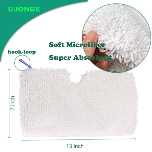 5 PCS Steam Mop Pads Replacement for Shark, Washable Microfiber Pocket Mops Pad Compatible with for Shark S3500 Series S3501 S3601 S3550 S3901 SE450 S3801CO S3601D S2901 S2902