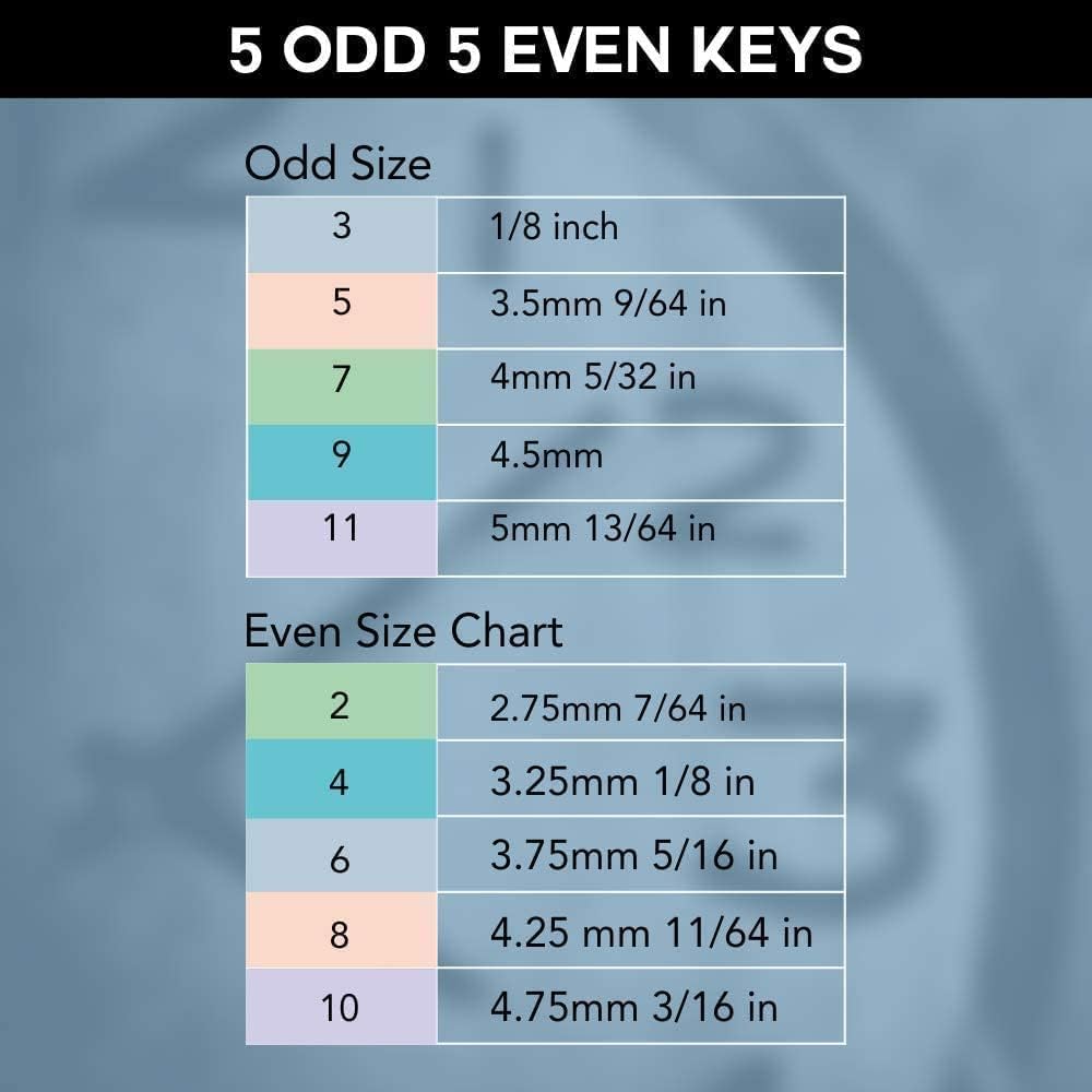 2 Pieces 5-in-1 Odd/Even Number Brass Clock Winding Key