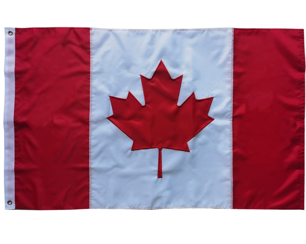 Canada flag Canadian Flag 3x6FT -(90x180cm) Embroidered Maple Leaf with Sewn Stripes Outdoors Indoors 210D Heavy Duty Polyester Flag Brass Grommets …