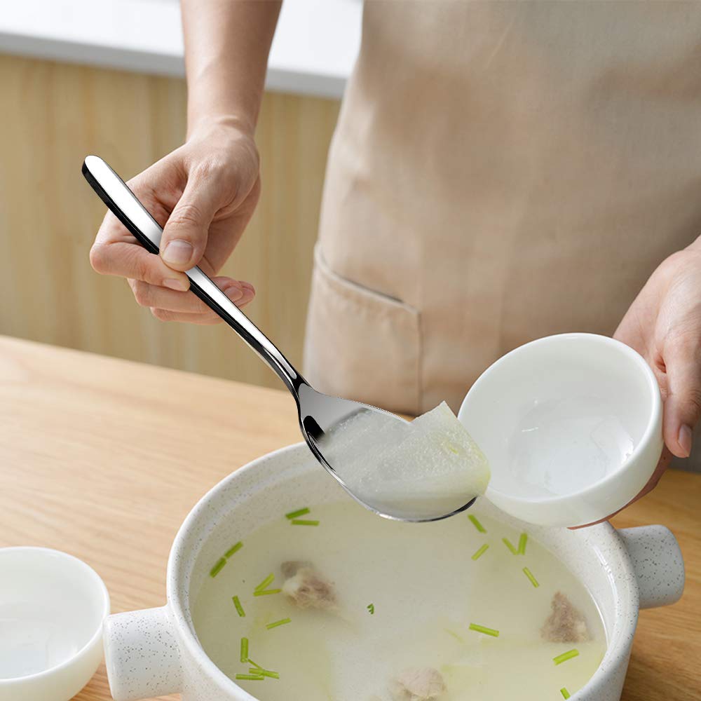 Kekow 8-Piece Stainless Steel Buffet Serving Spoons, Large Serving Spoons