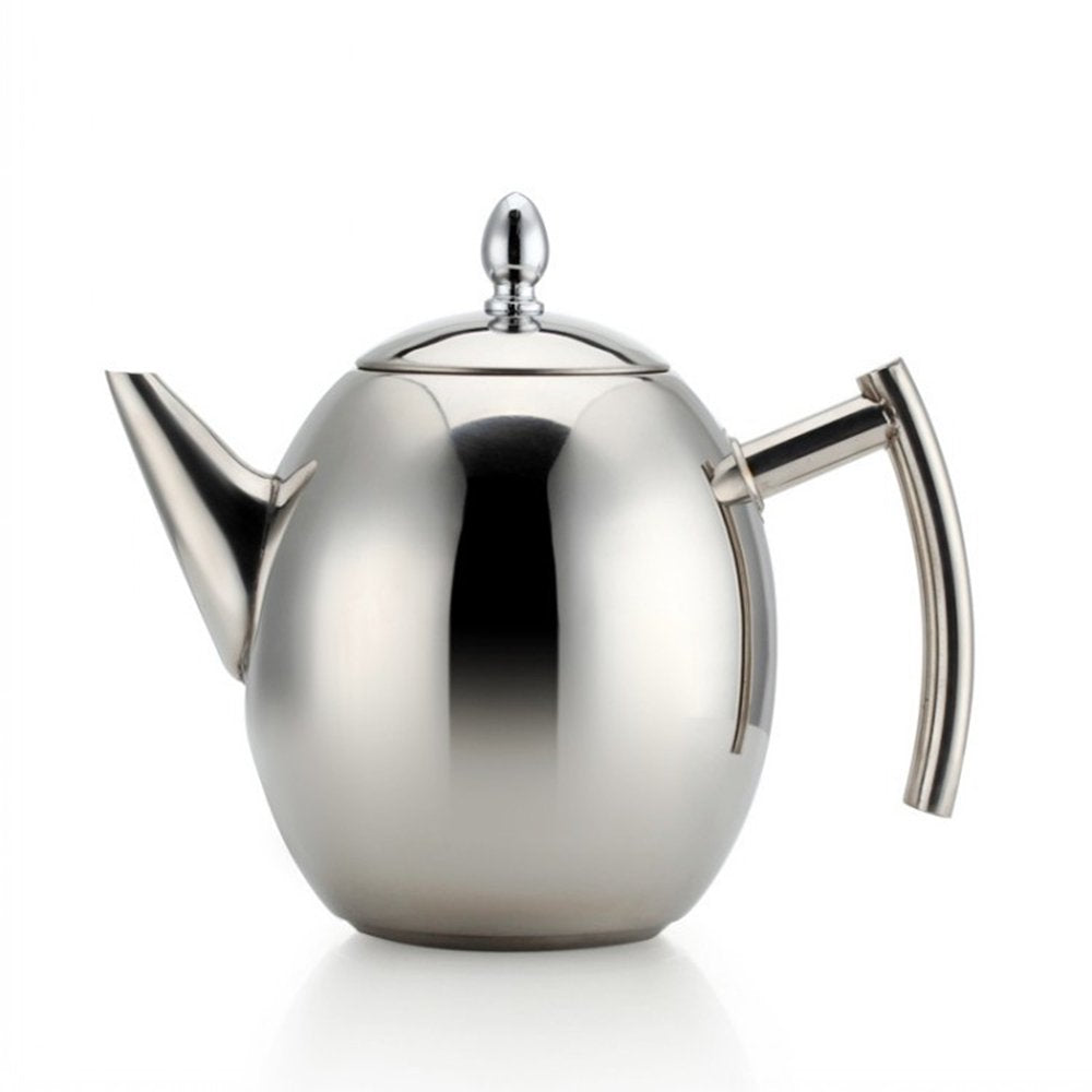 One-Pine Stainless Steel Teapot Set with Infuser Filter and Lid, Large Capacity 1.5 L/51 oz Diffuser Pot for Loose Tea, Green Tea, Coffee (Silver)