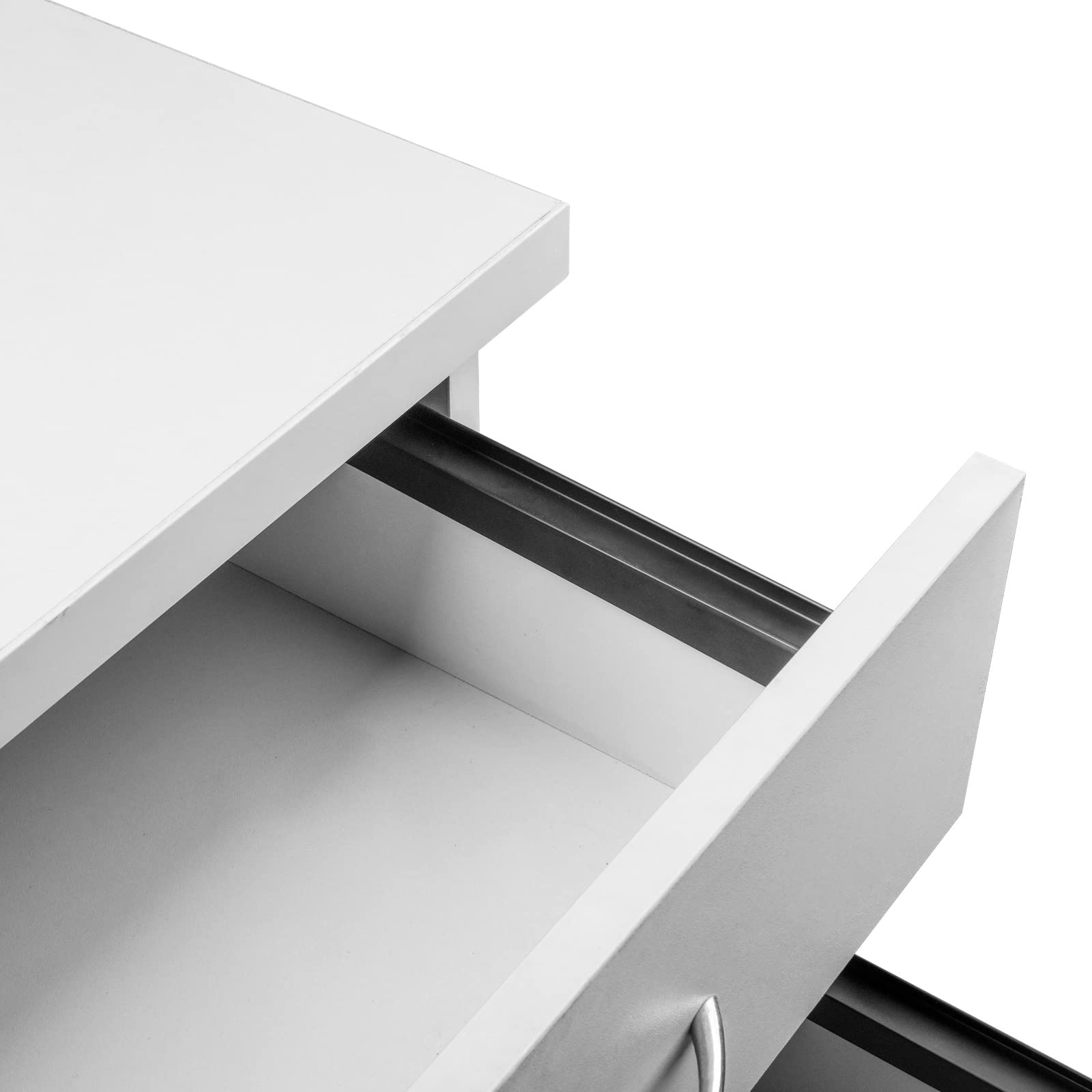 Homakover 4-Piece Hanging File Rails PVC Drawer Black, 16 Inch, Letter Size, Organizer